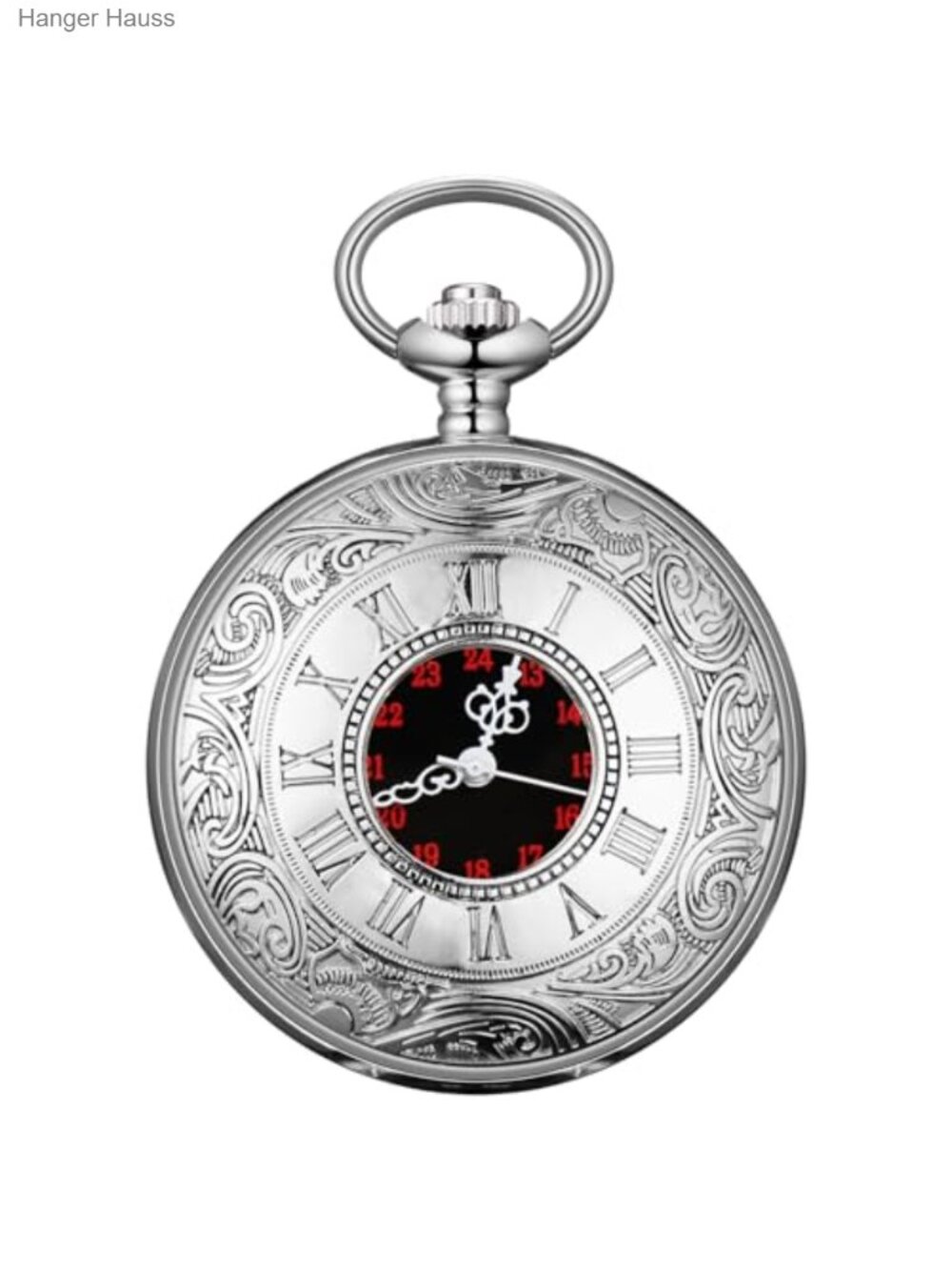 Vintage Quartz Pocket Watch with Chain and Gift Box